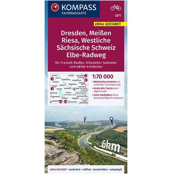 Kompass Fietskaart 3371 Dresden Meissen Zwerfkei Nl