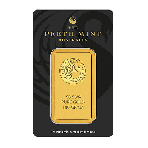 Goudbaar 100 gram Perth Mint 