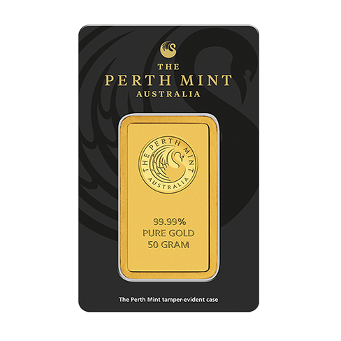 Goudbaar 50 gram Perth Mint 