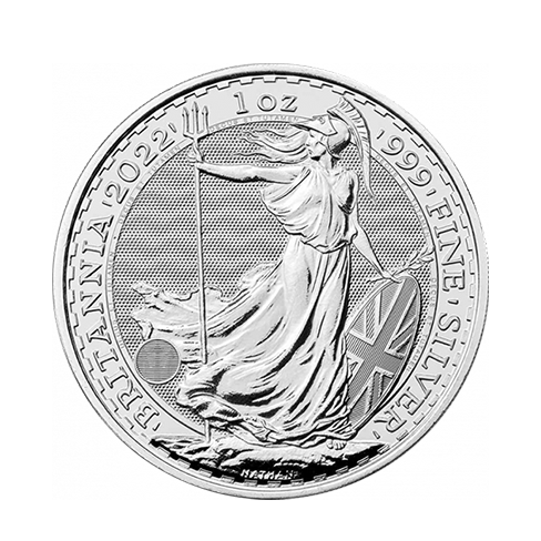 Nieuwe zilveren Britannia munt 1 troy ounce (2022)
