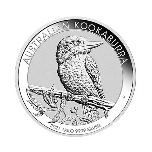 Zilveren Kookaburra munt 1 kilogram 2021