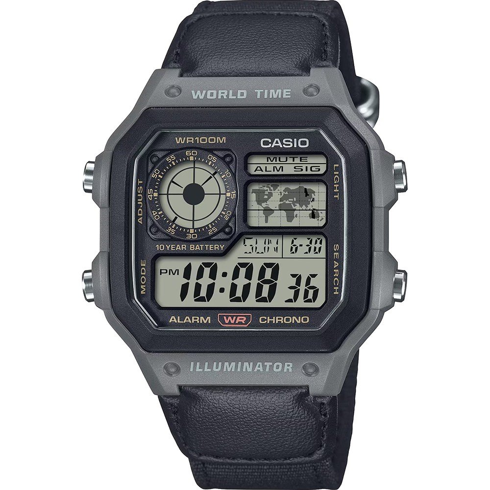 Casio Collection AE-1200WHUB-8AVEF World Time - Utility Color Horloge