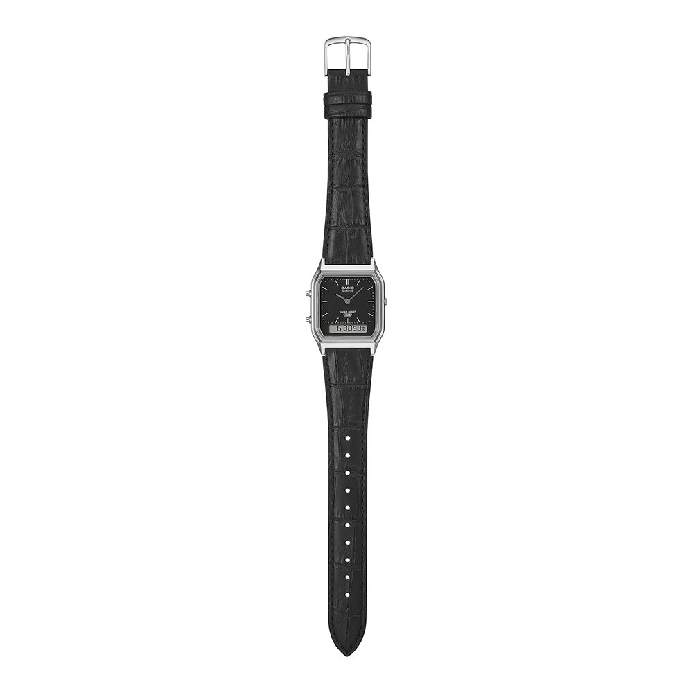 Reloj Casio Modelo AQ-230EL-1AEF con Correa de Cuero Auténtico y Resistencia al Agua para Uso Casual