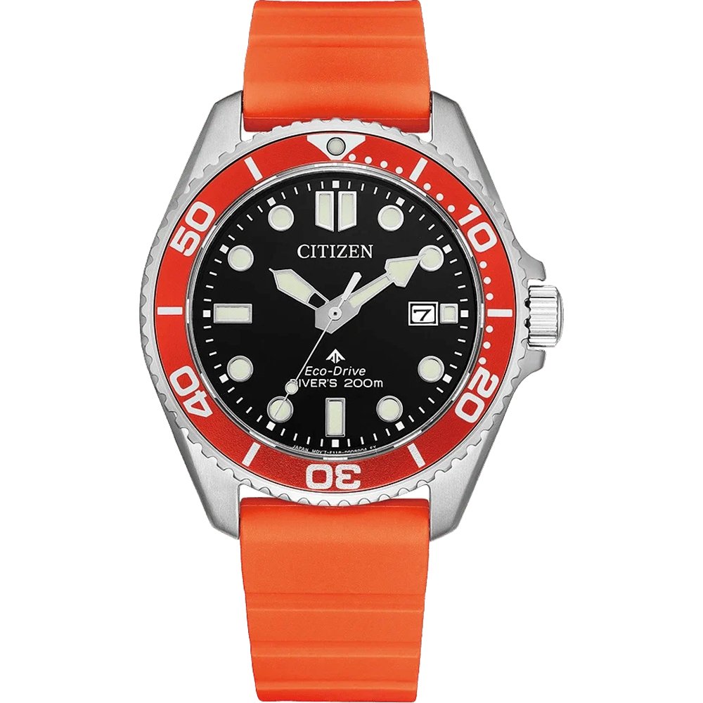 Citizen Promaster Marine BN0268-01E Horloge - Polyurethaan - Oranje - Ø 40.55 mm