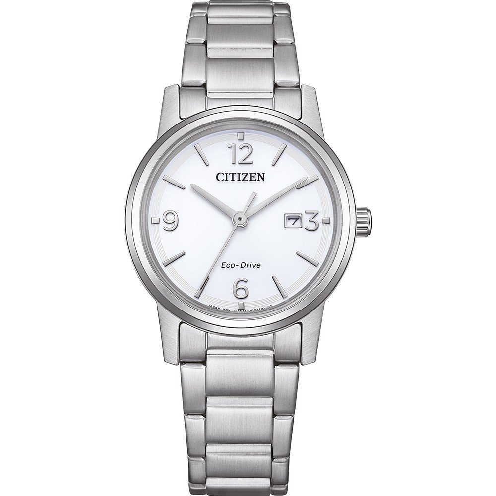 Citizen Solarhorloge Polshorloge, dameshorloge, roestvrijstalen band, analoog, datum, Eco-Drive