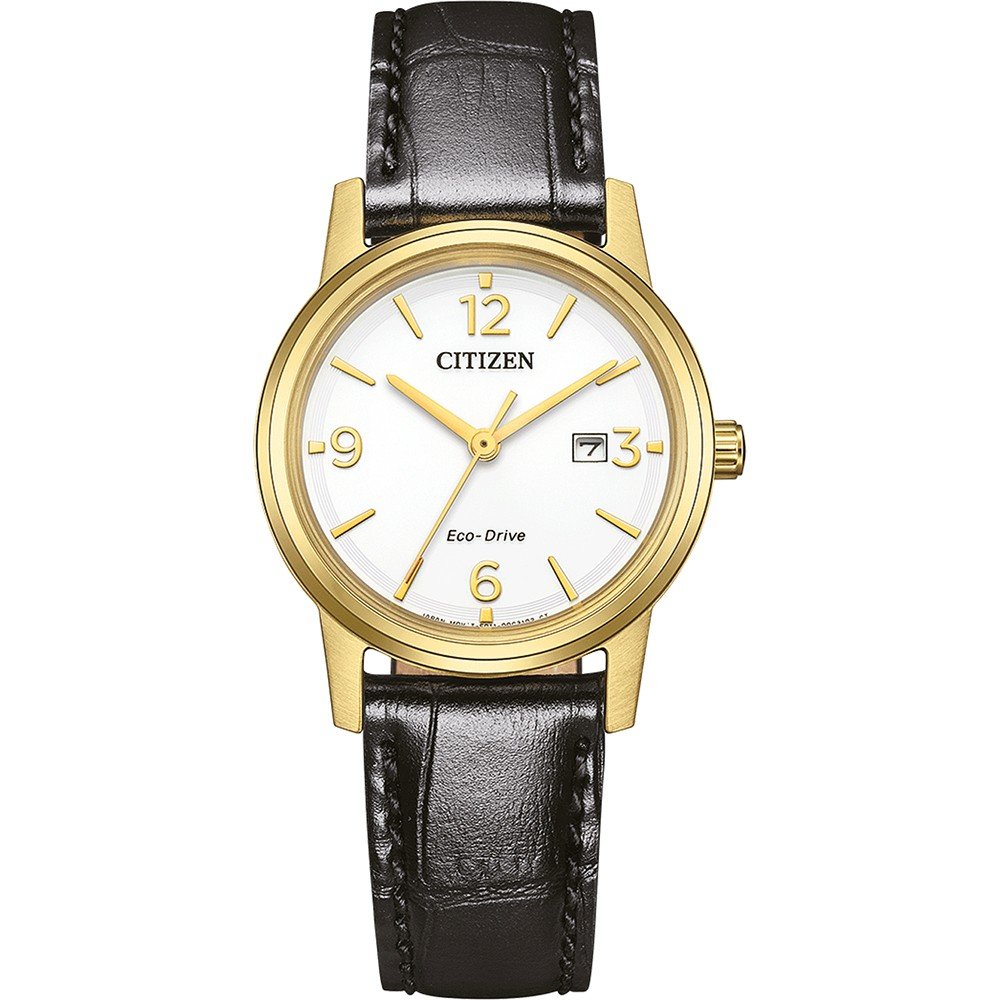 Citizen Solarhorloge Polshorloge, dameshorloge, roestvrijstalen band, analoog, datum, Eco-Drive