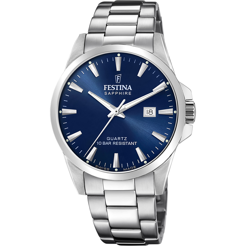 Festina Kwartshorloge Swiss Made Collection Horloge, herenhorloge, dameshorloge, Swiss Made, stalen band, datum
