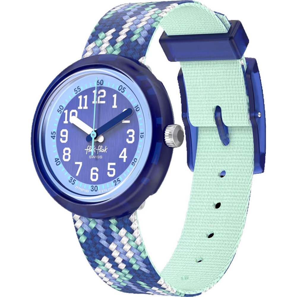 Flik Flak 5+ Power Time FPNP169 Braid in blue Horloge