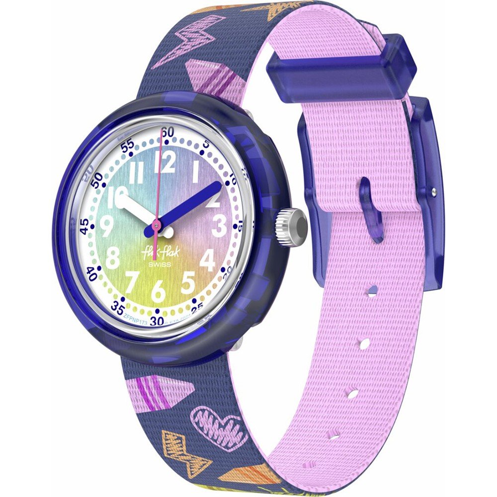 Flik Flak 5+ Power Time FPNP173 Rainbow Crayons Horloge