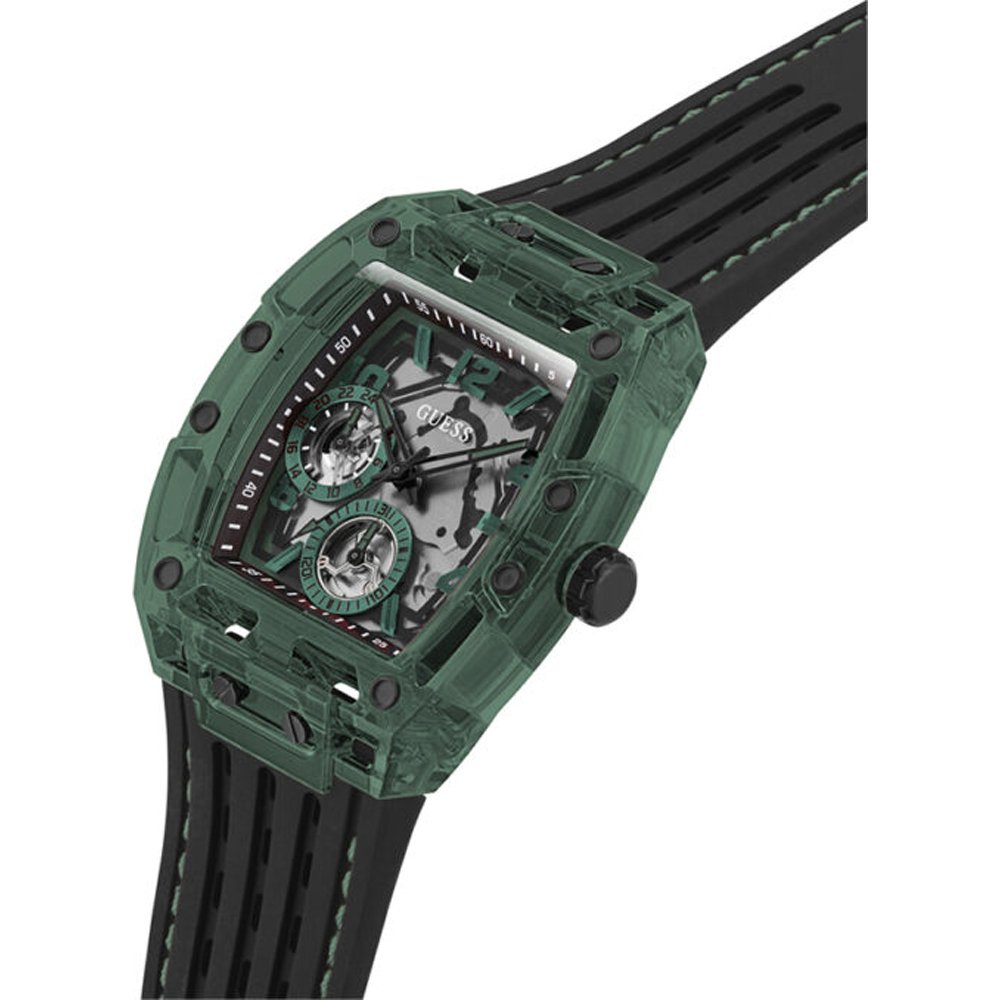 Guess Reloj Hombre Caja De Policarbonato Pulsera Silicona De Color Negro Resistente Al Agua 5 Atm Gw0499g7
