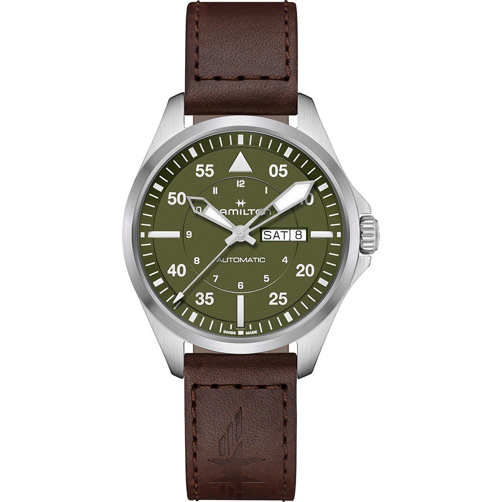 Hamilton Khaki Aviation H64635560 Khaki Pilot Day-Date Horloge