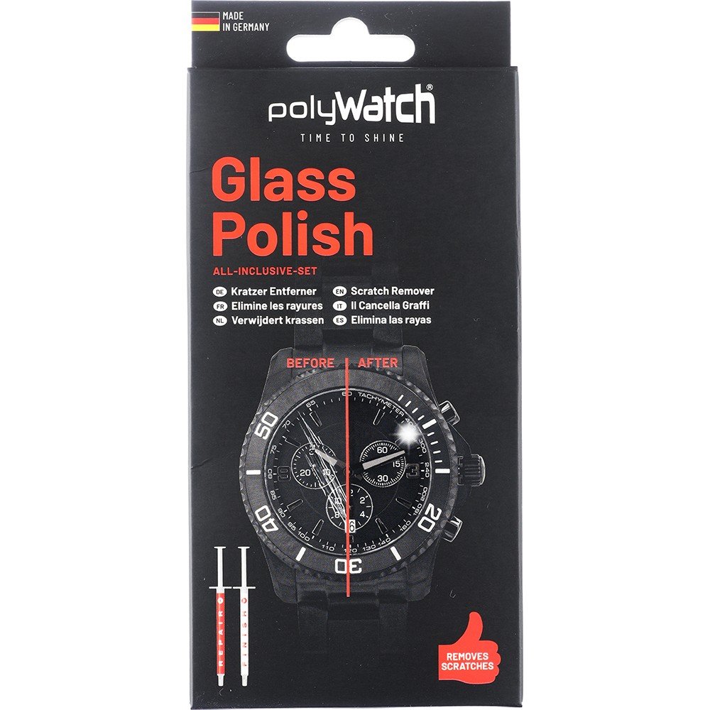 Squiggly POLYGLASS Polywatch glass polish Reiniging en onderhoud