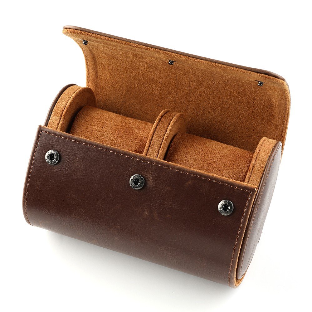 HWG WATCHROLL-TWO-BR Watchroll Two Brown Horlogekisten