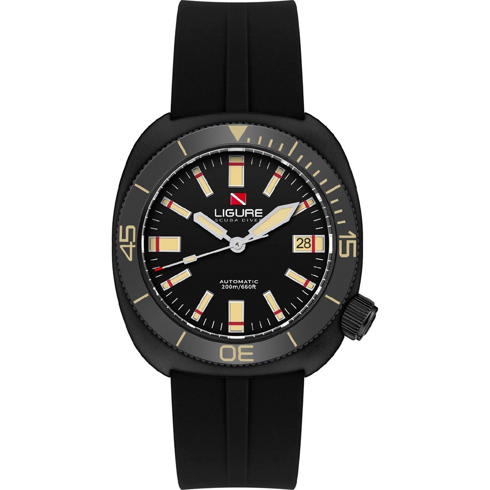 Ligure LWT21004N Tartaruga ‘Nero di seppia’ Horloge