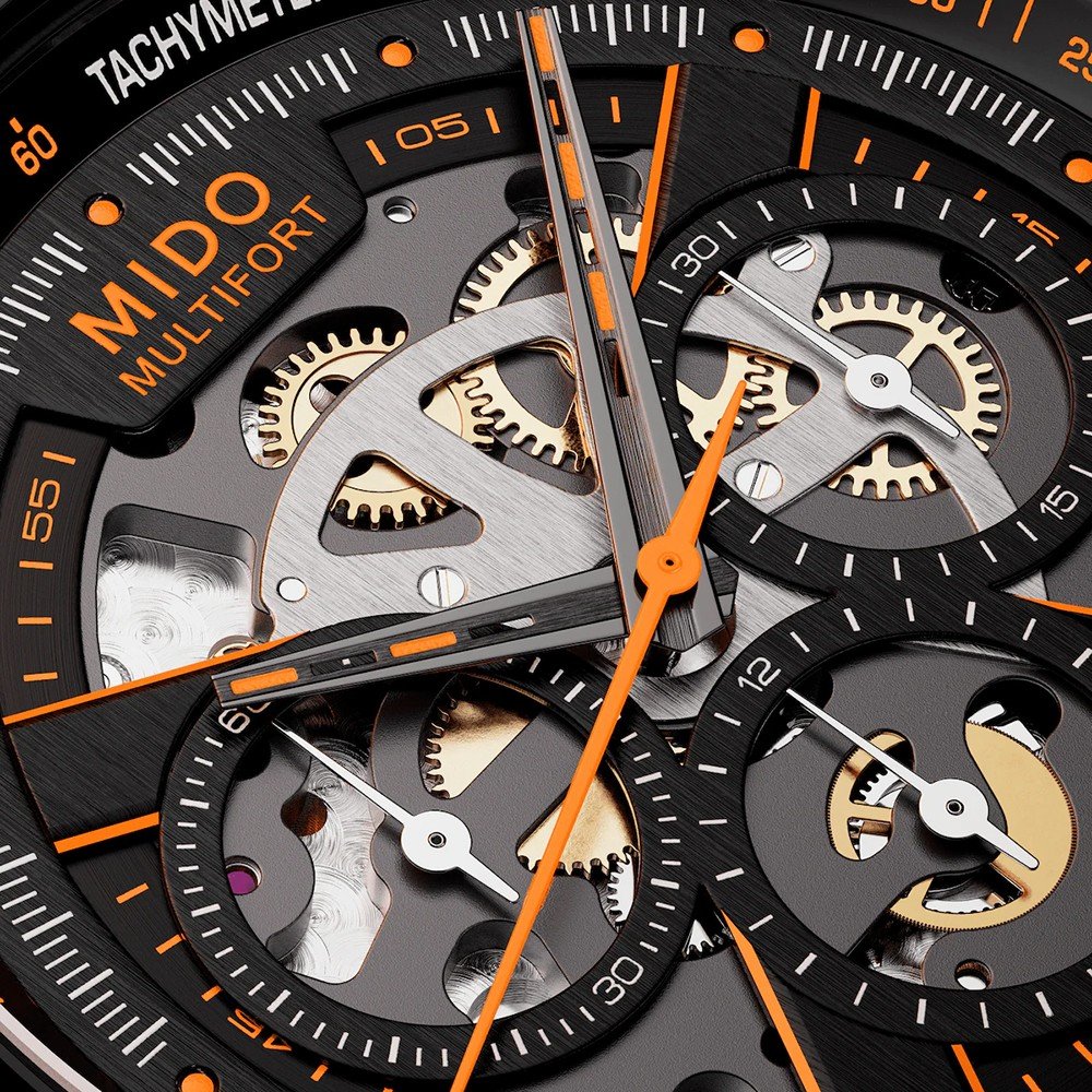 MIDO Multifort M0386623705000 Multifort Skeleton Chronograph Horloge