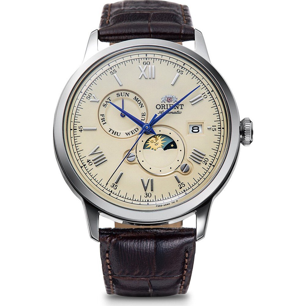 Orient Bambino RA-AK0803Y30B Bambino Sun Moon Horloge