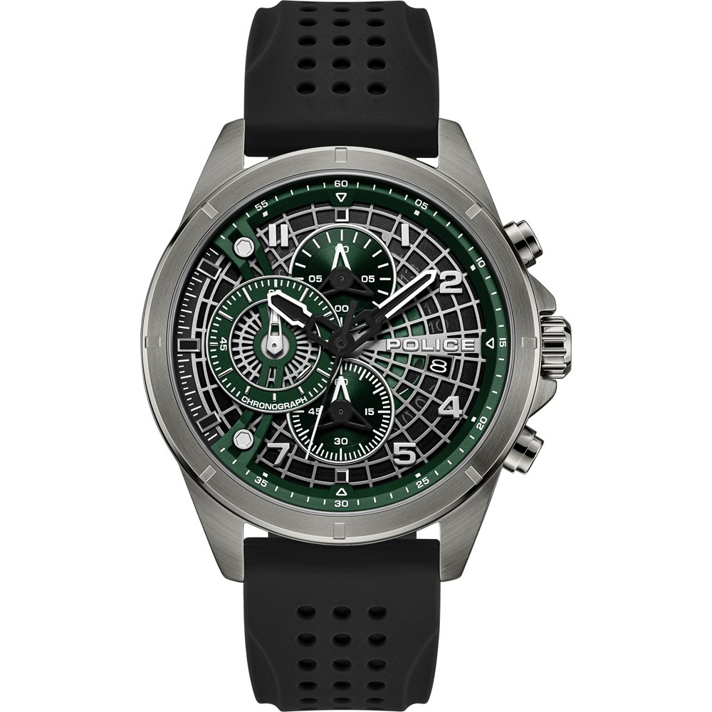 Police PEWGO0000101 - Horloge - Siliconen - Zwart - 45 mm