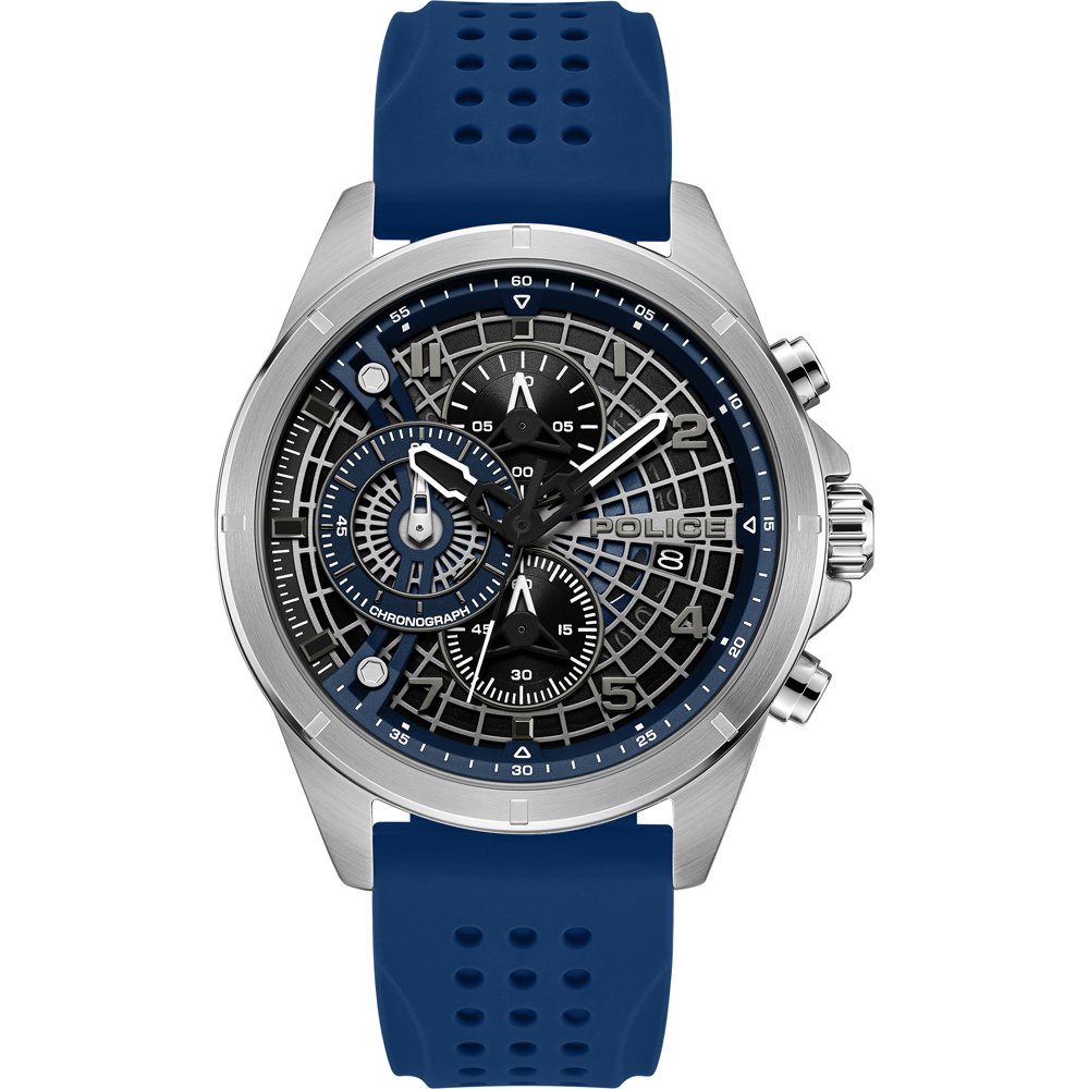 Police PEWGO0000102 - Horloge - Siliconen - Donkerblauw - 45 mm
