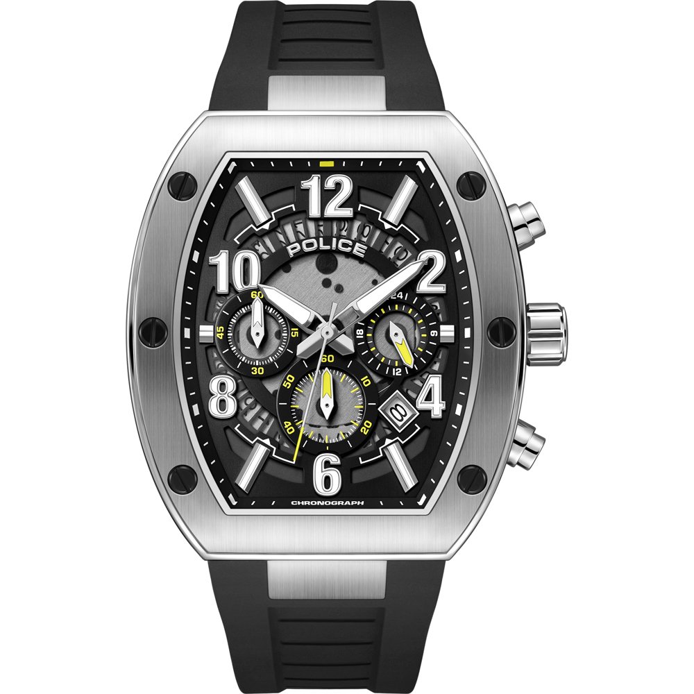 Police PEWGO0000502 - Horloge - Siliconen - Zwart - 43 mm