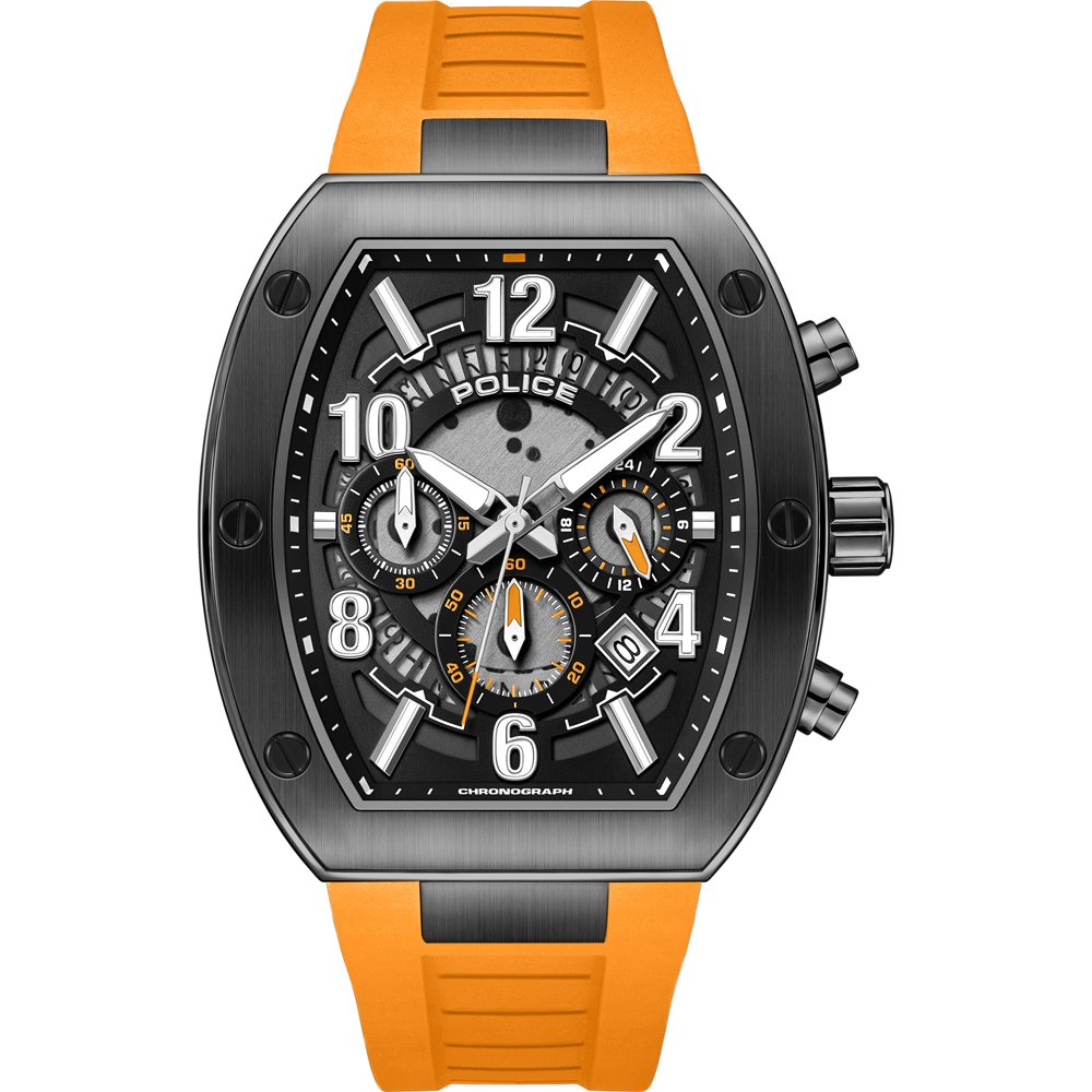 Police PEWGO0000503 - Horloge - Siliconen - Oranje - 43 mm