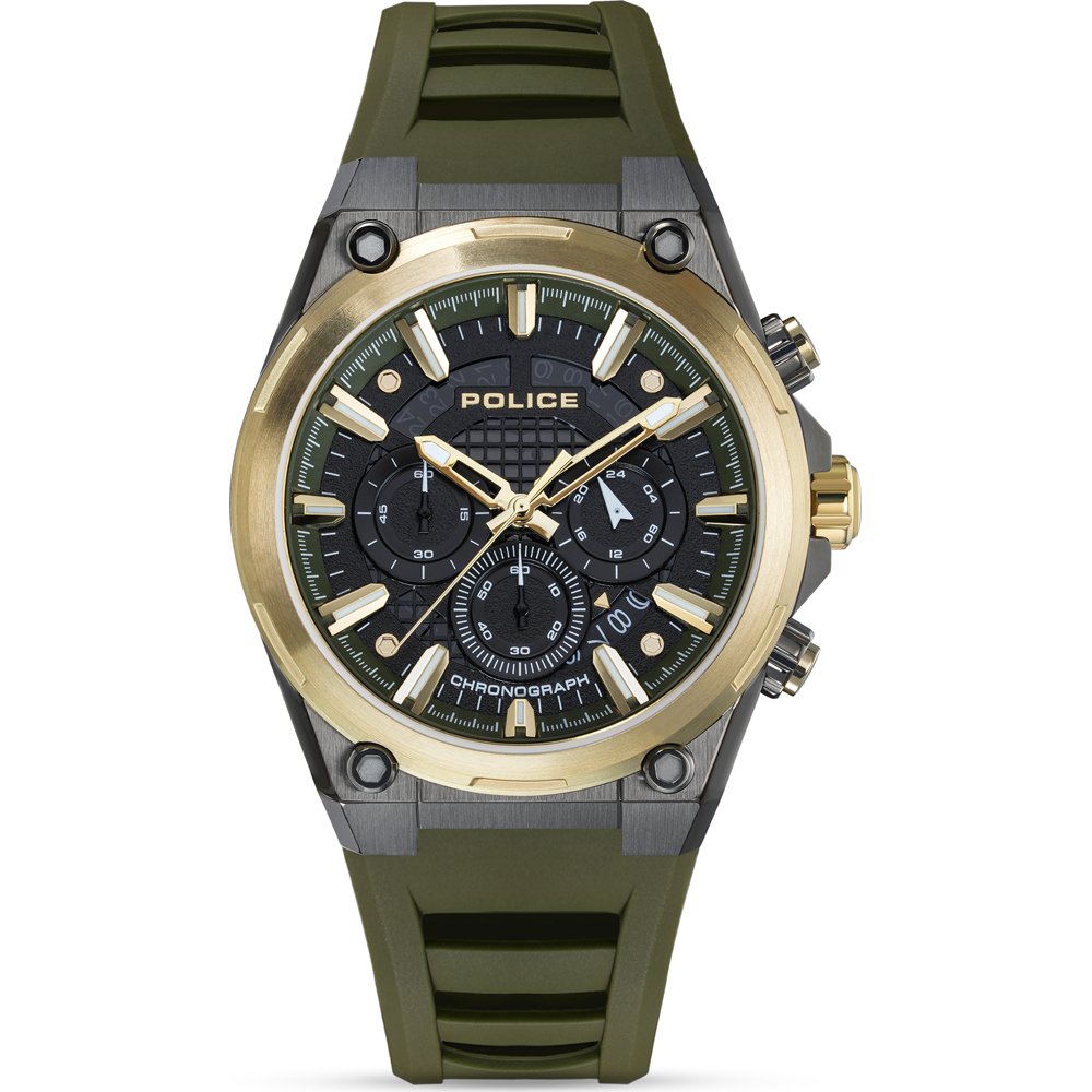 Police PEWGO0000603 - Horloge - Siliconen - Donkergroen - 45 mm