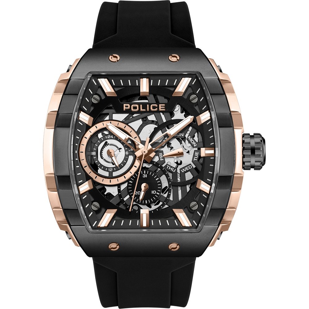 Police PEWGQ0063006 - Horloge - Siliconen - Zwart - 49 mm