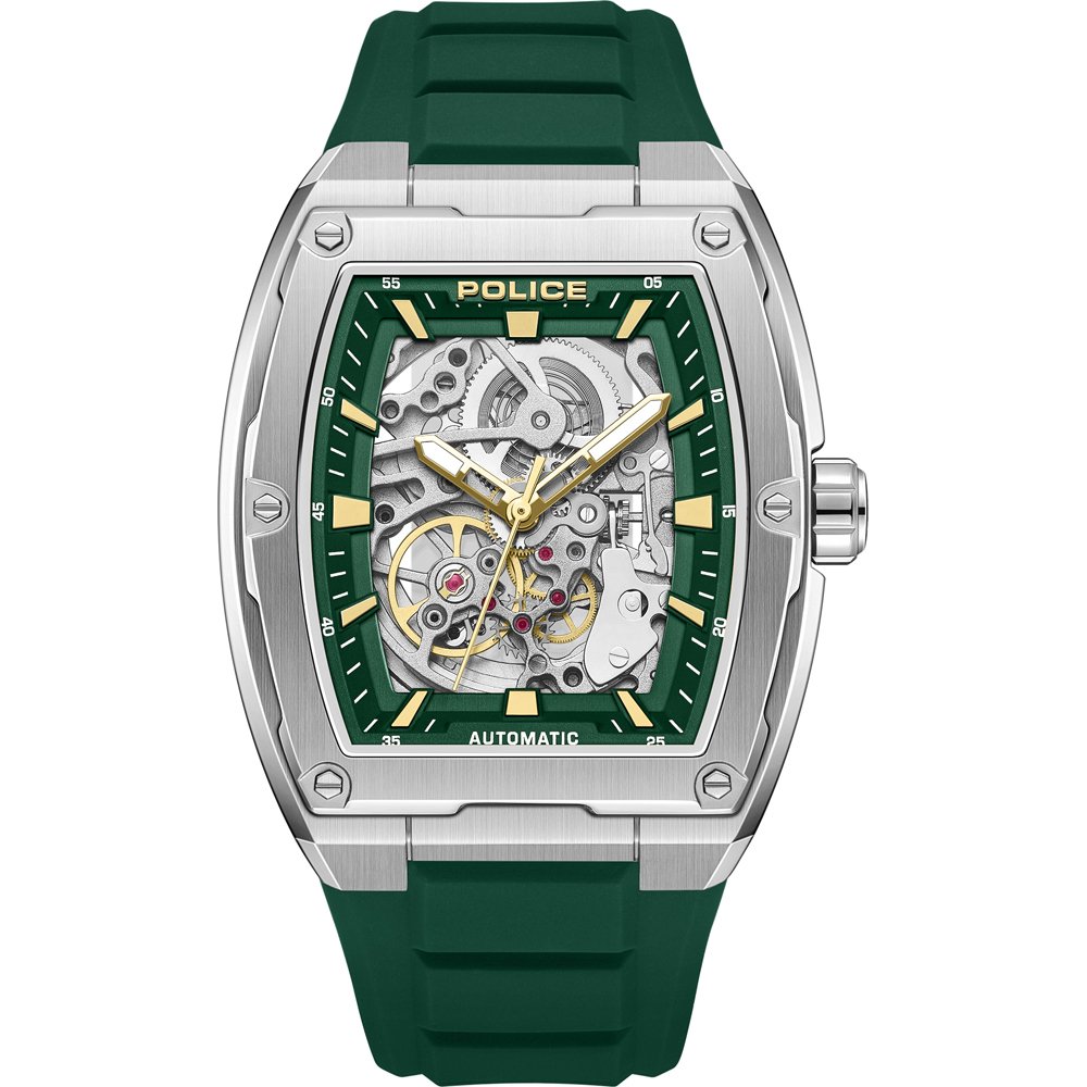 Police PEWGR0000901 - Horloge - Siliconen - Donkergroen - 42 mm