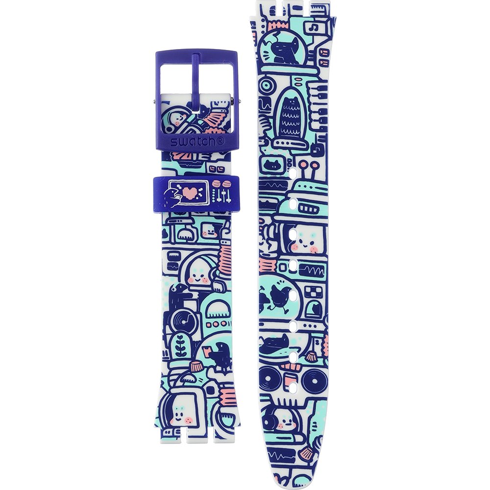 Swatch Plastic - Originals Medium (34mm) /Access/Solar/Musicall/Stop - G/SK/SL/SR/SS/SO28 ASO28Z702 SO28Z702 B-Bot Horlogeband