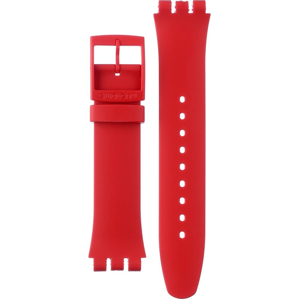 Swatch Plastic - Originals Large (41mm) SUO/SO29/SO32 ASO32B401 SO32B401 Rouge & Noir Horlogeband
