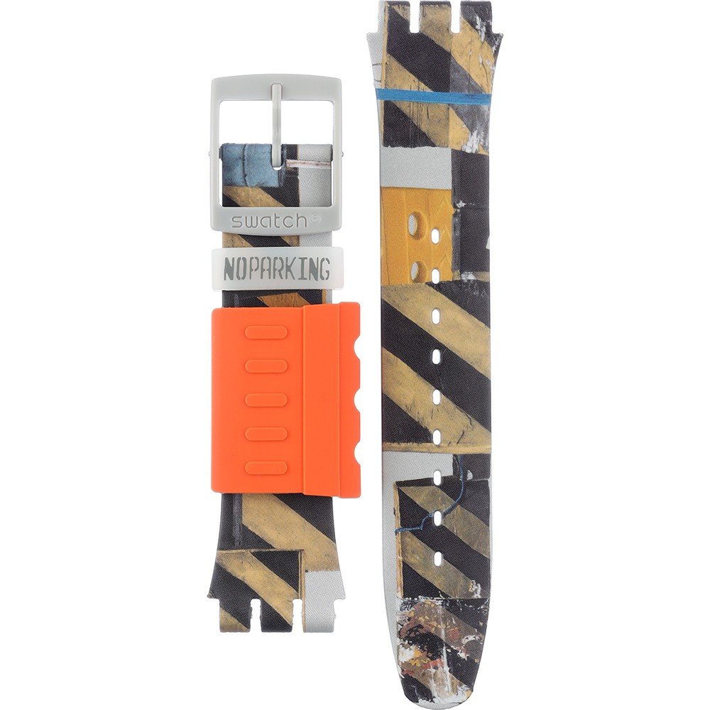 Swatch Plastic - Originals Large (41mm) SUO/SO29/SO32 ASO32Z100 Crossing over Yellow and Black Lines band