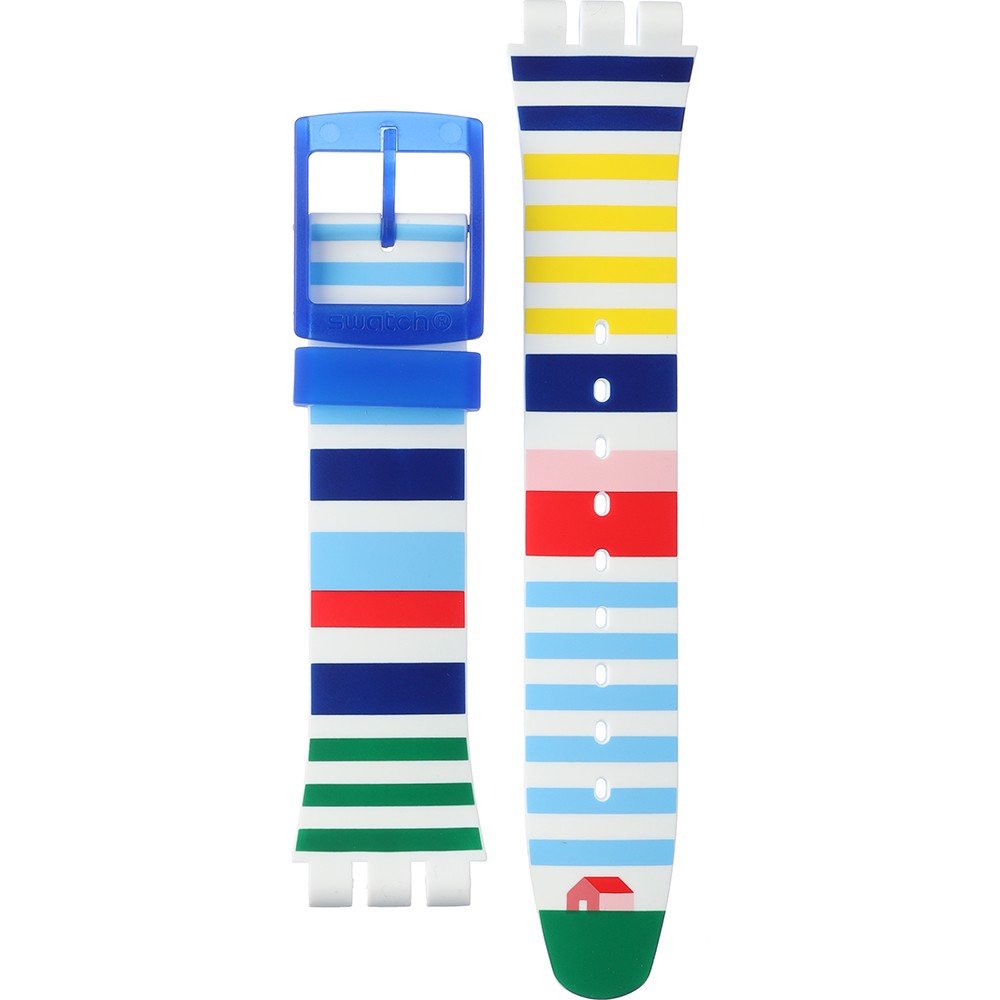 Swatch Plastic - Originals Large (41mm) SUO/SO29/SO32 ASUON715 SUON715 Home Stripe Home Horlogeband