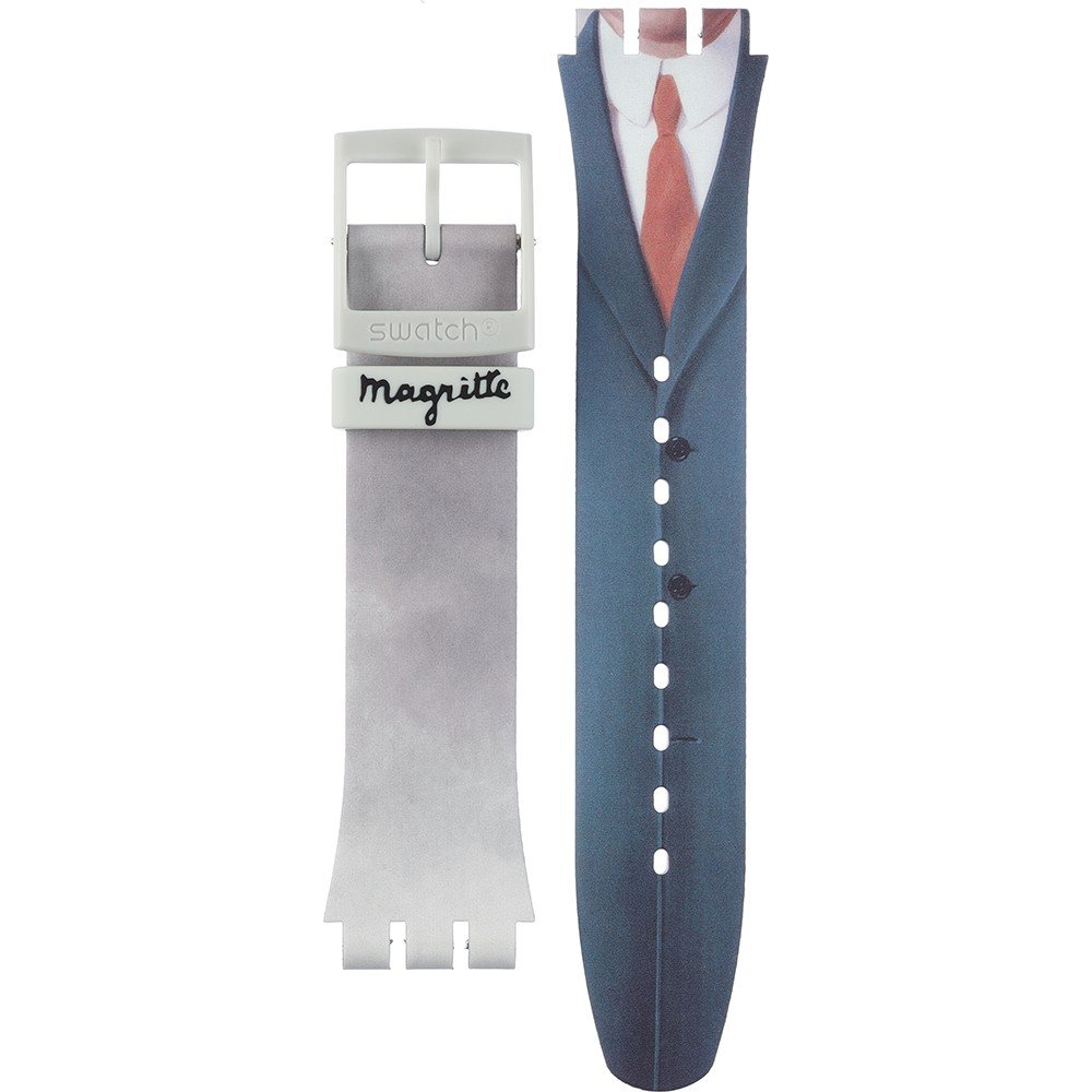 Swatch Plastic - Originals Large (41mm) SUO/SO29/SO32 ASUOZ350 SUOZ350 Le Fils de L'Homme by Rene Magritte Horlogeband