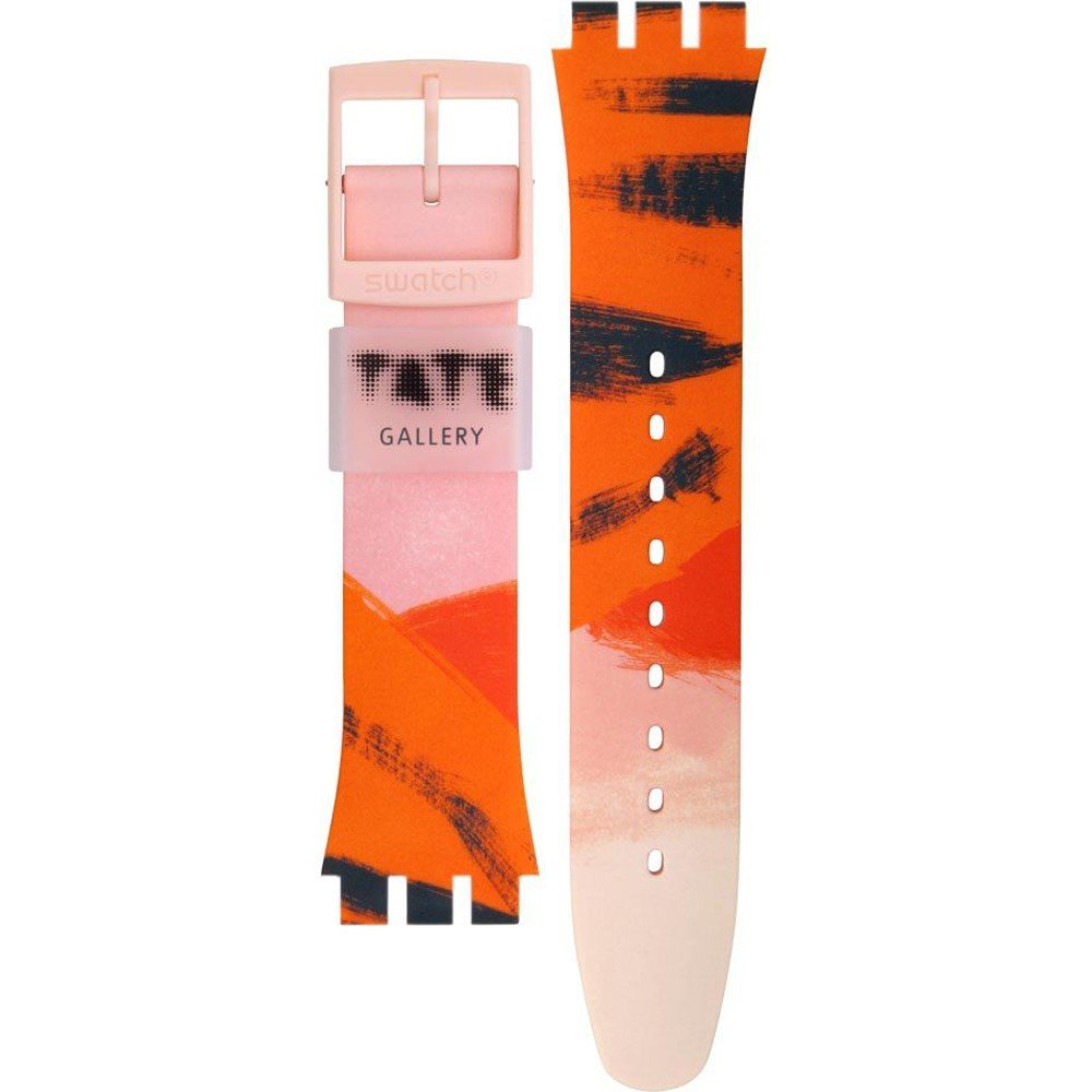 Swatch ASUOZ362 SUOZ362 Barns-Graham's Orange and Red on Pink Horlogeband