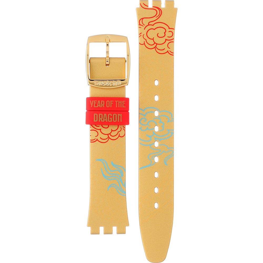 Swatch ASYXZ104 SYXZ104 Dragon in gold Horlogeband