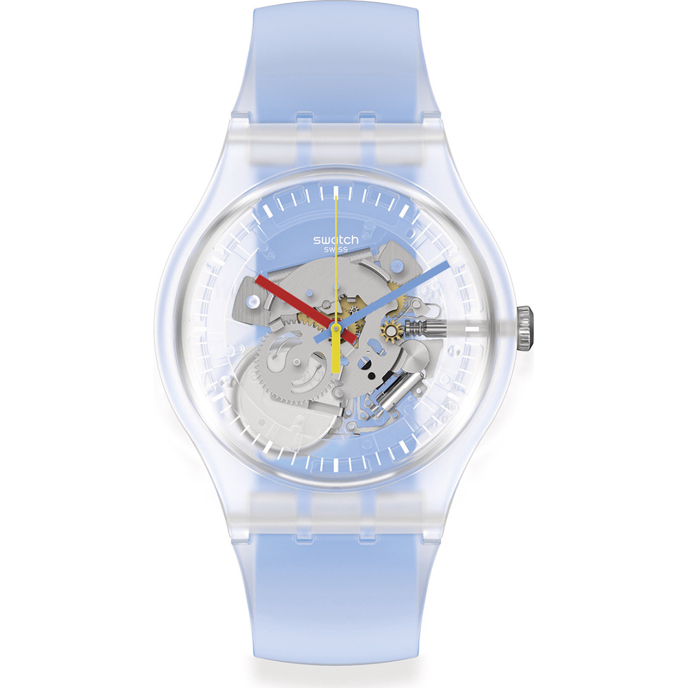 Swatch Originals Large (41mm) SUOK156 Clearly Blue Striped Horloge