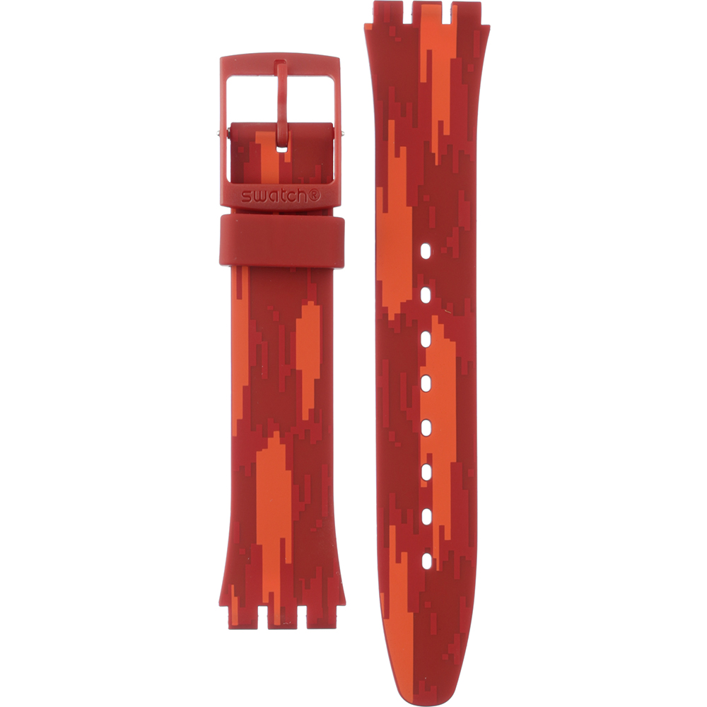 Swatch Plastic - Originals Medium (34mm) /Access/Solar/Musicall/Stop - G/SK/SL/SR/SS/SO28 AGR711 GR711 Red Flame Horlogeband