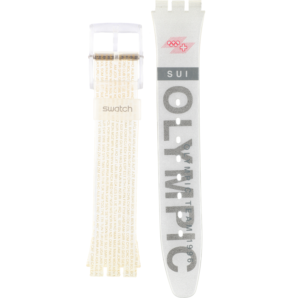 Swatch Plastic - Originals Medium (34mm) /Access/Solar/Musicall/Stop - G/SK/SL/SR/SS/SO28 AGZ150A GZ150A Olympic Team Switzerland Horlogeband