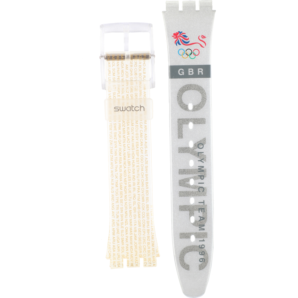 Swatch Plastic - Originals Medium (34mm) /Access/Solar/Musicall/Stop - G/SK/SL/SR/SS/SO28 AGZ150G GZ150G Olympic Team Great Britain Horlogeband