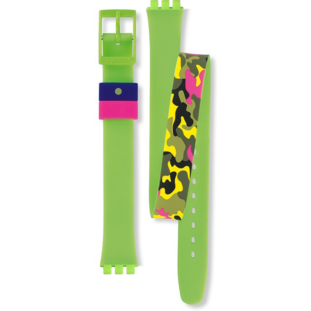 Swatch Plastic - Originals Small (25mm) - L ALG128 LG128 Camovert Horlogeband