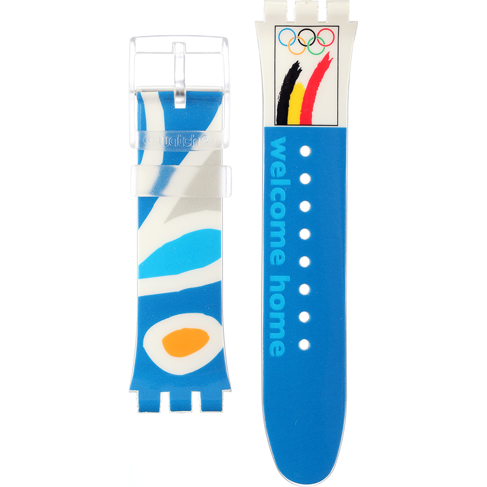 Swatch Plastic - X-Large - SUD ASUDK106D SUDK106D NOC Athens 2004 Belgium Strap Horlogeband