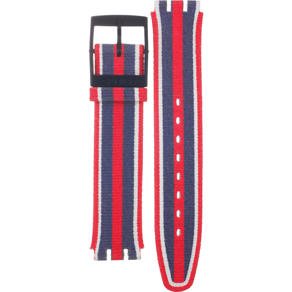 Swatch Plastic - Auto/Scuba/Chrono - SA/SC/SD/SE/SH/SO/ST ASAN105 SAN105 Time & Stripes Horlogeband