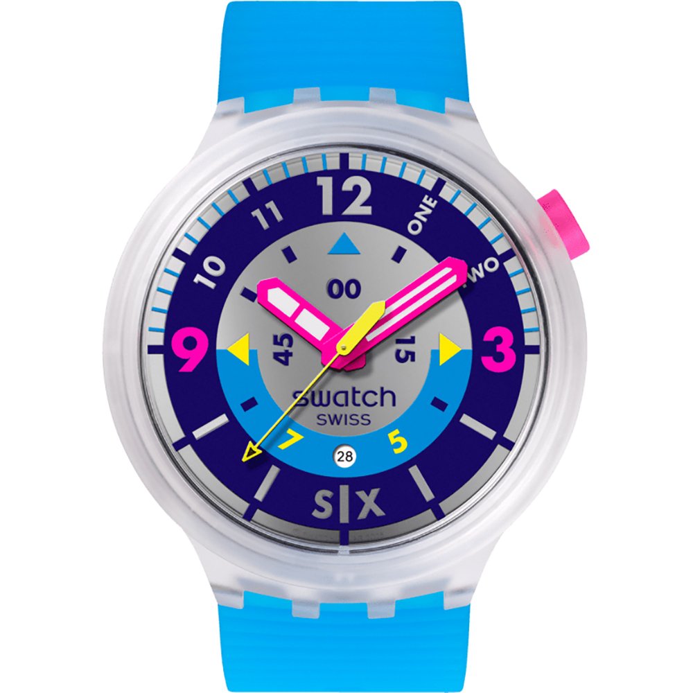 Swatch Big Bold SB01K400 Neon Hielo Horloge