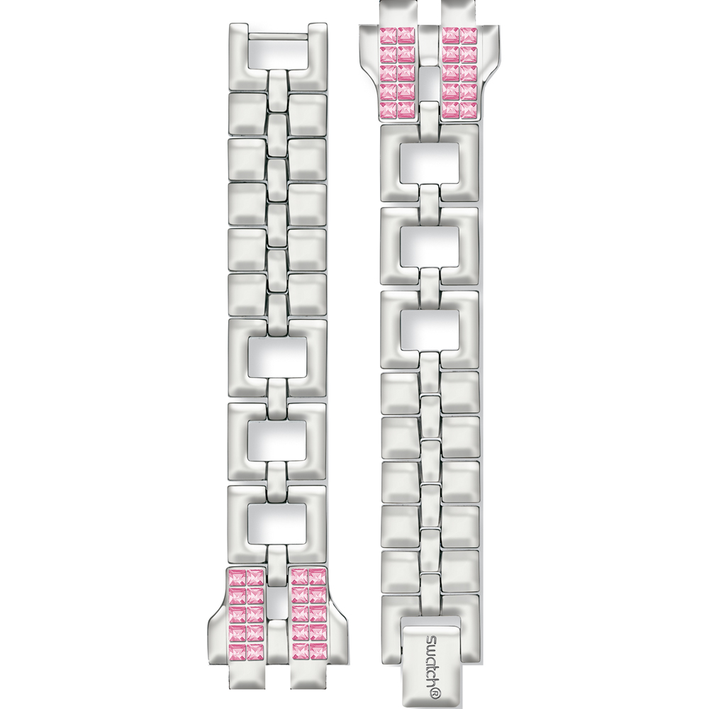 Swatch Plastic - Square SUB 18mm ASUBK137G SUBK137G Be Found Pink Horlogeband