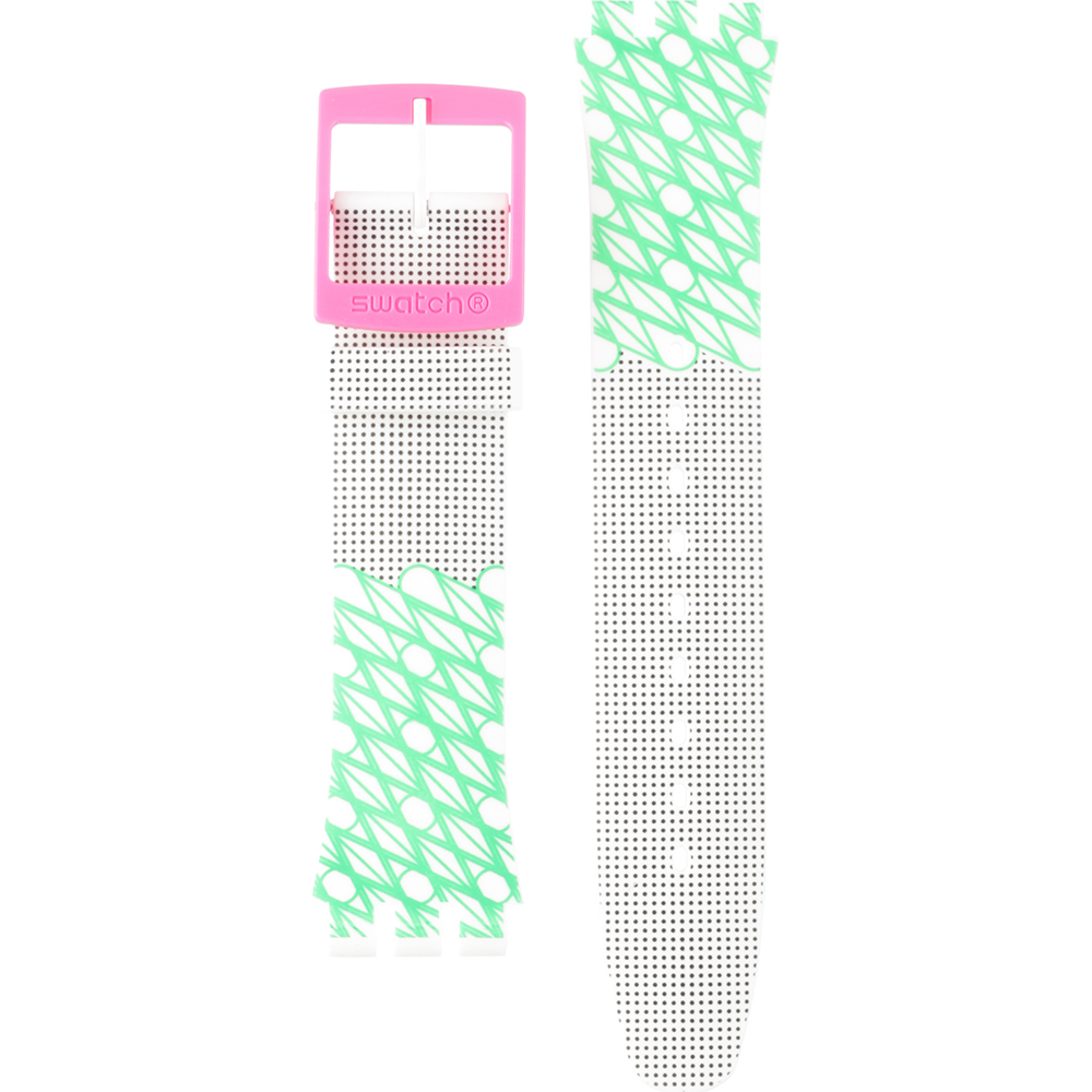Swatch Plastic - Originals Large (41mm) SUO/SO29/SO32 ASUOZ208 SUOZ208 Duet In Pink & Green Horlogeband