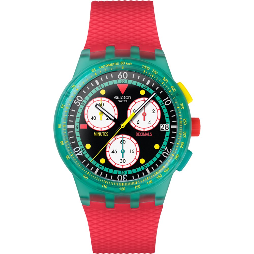 Swatch New Chrono Plastic SUSG409 Neon Emerald Chrono Horloge