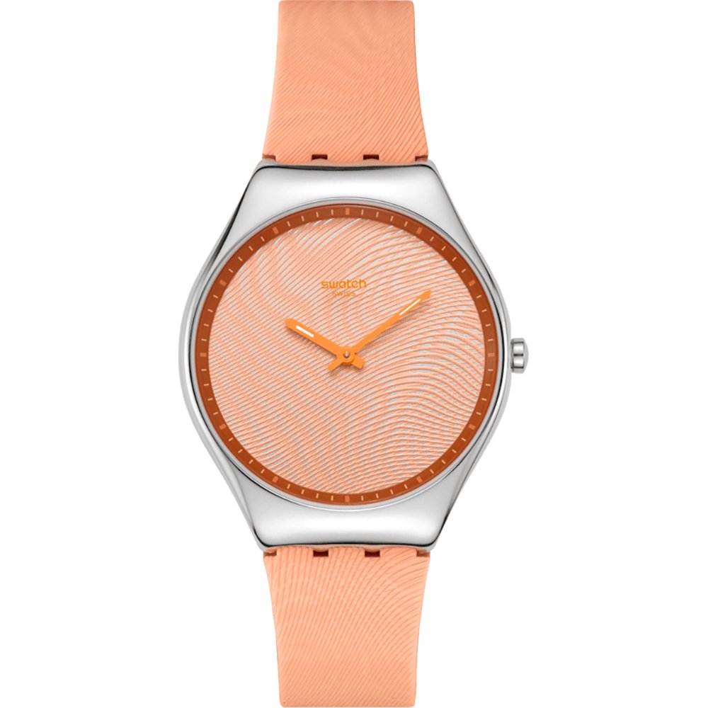 Swatch Skin Irony SYXS166 Iridescently peach Horloge
