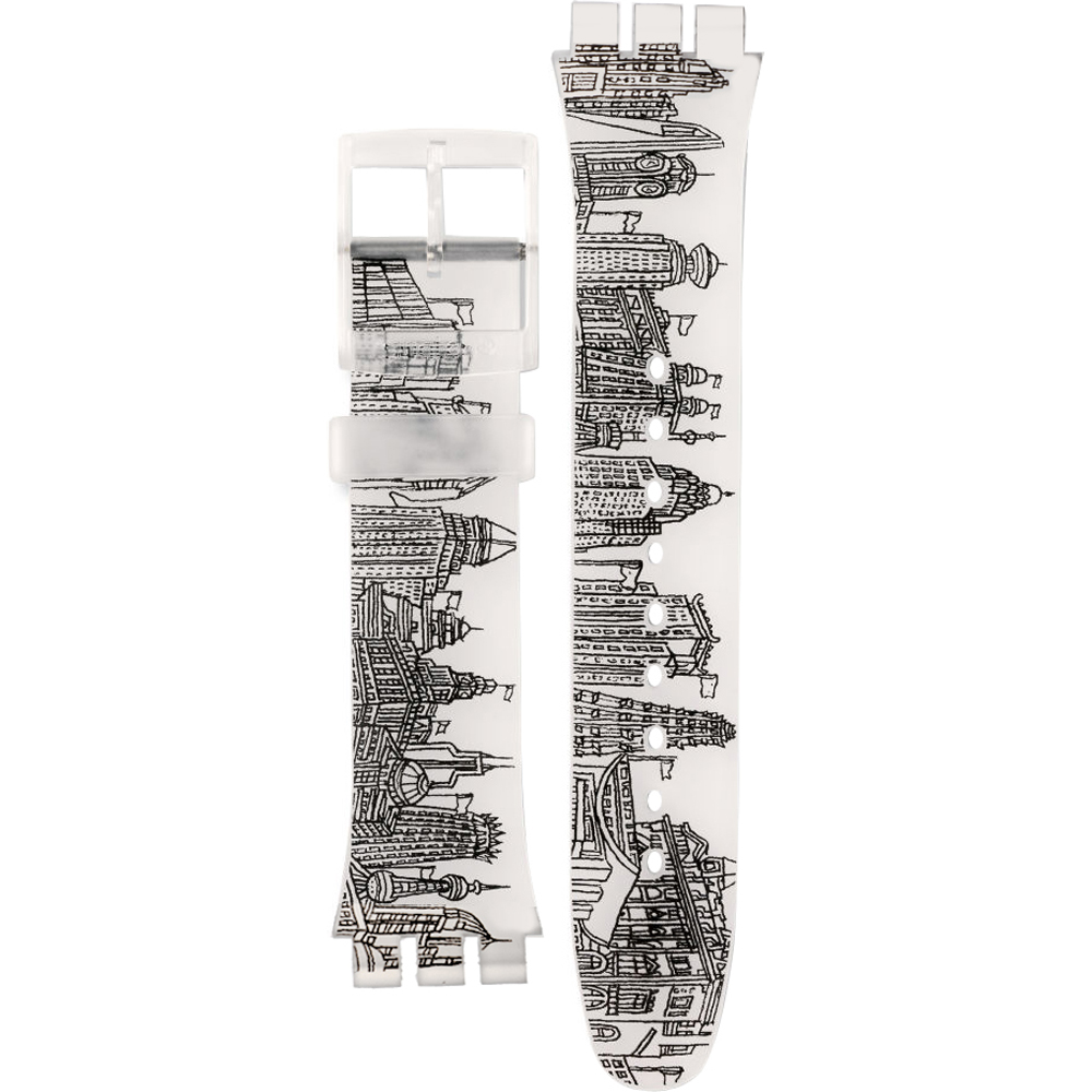 Swatch Plastic - Originals Large (41mm) SUO/SO29/SO32 ASUOZ197 SUOZ197 The Swatch Art Peace Hotel Horlogeband