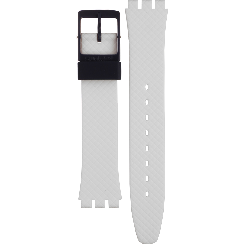 Swatch Plastic - Originals Medium (34mm) /Access/Solar/Musicall/Stop - G/SK/SL/SR/SS/SO28 AGN720 GN720 White Delight Horlogeband