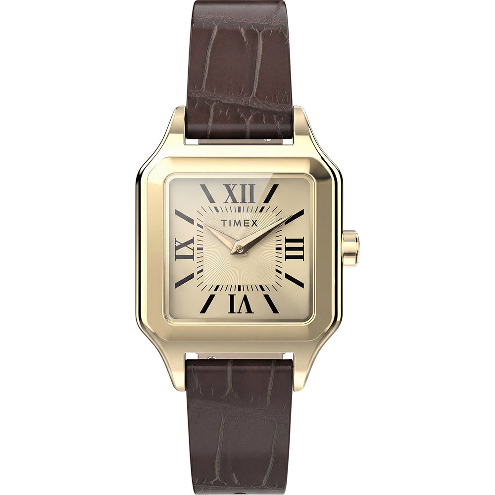 Timex Addison TW2Y90700 Horloge - Leer - Bruin - Ø 23 mm