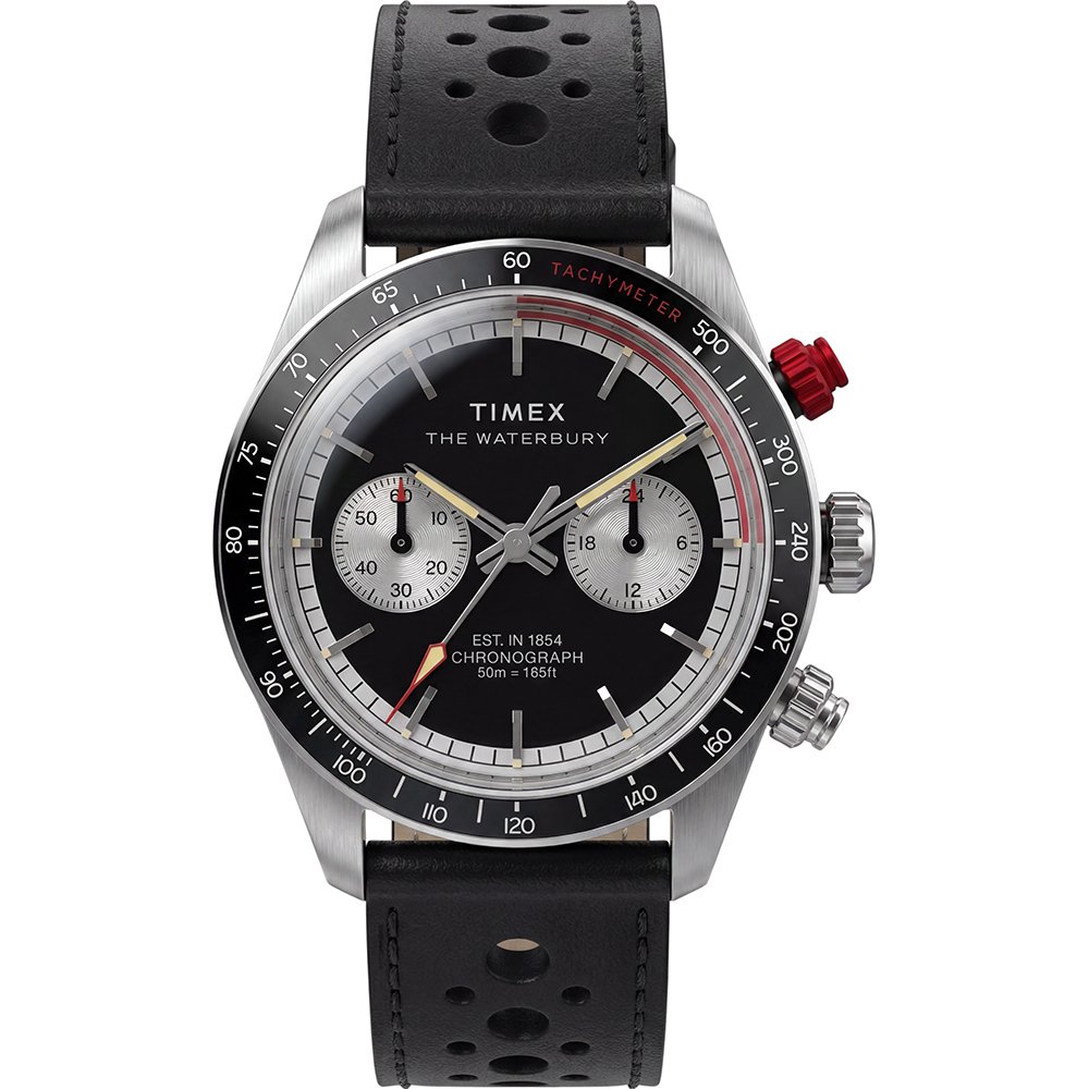 Timex Waterbury Heritage TW2Y93300 Horloge - Leer - Zwart - Ø 39 mm